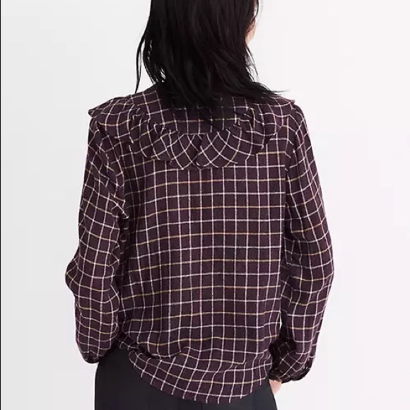 MADWELL Ruffle front button flannel - Picture 2 of 11
